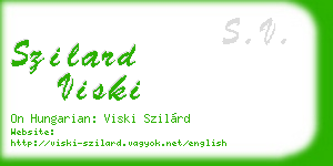 szilard viski business card